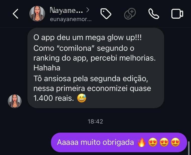 Depoimento de Nayane — CG em Dobro
